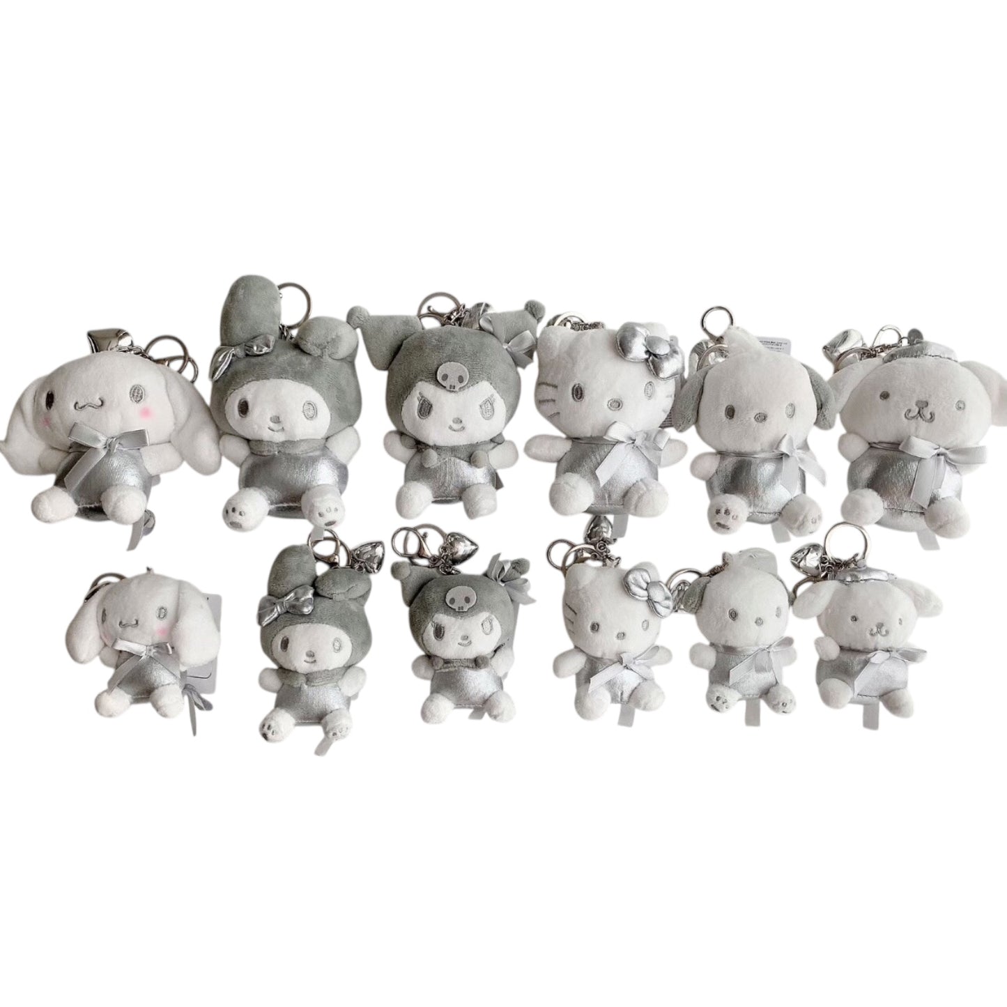 Sanrio Korea | Sanrio Silver Heart Backpack Keychain - 13cm