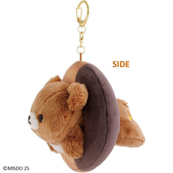 San-X | Rilakkuma x Mister Donut Hanging Stuffed Toy - Chairoikoguma (Chocolate Fashion) MV27001