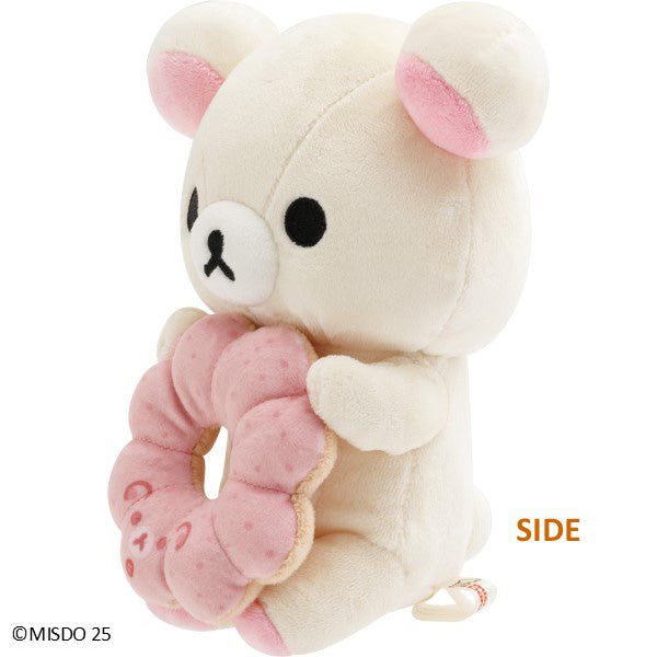 San-X | Rilakkuma x Mr. Donut Donut Makumaku Plush Toy - Korilakkuma Donut Strawberry MV27201