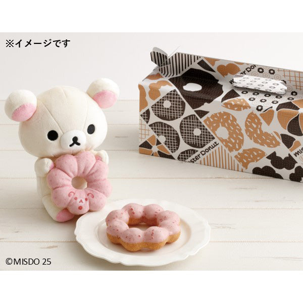 San-X | Rilakkuma x Mr. Donut Donut Makumaku Plush Toy - Korilakkuma Donut Strawberry MV27201