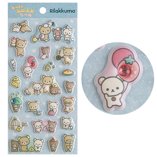 San-X | Rilakkuma More! Squishy Stickers - Rilakkuma C