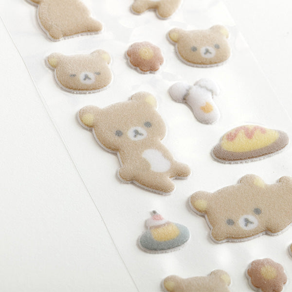 San-X | Rilakkuma BASIC RILAKKUMA Fluffy stickers - Rilakkuma