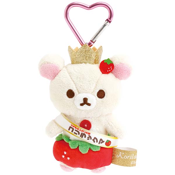 San-X | Rilakkuma Tochigi's Strawberry Ambassador Hanging Plush Toy - Korilakkuma A