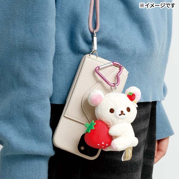 San-X | Rilakkuma Tochigi's Strawberry Ambassador Hanging Plush Toy - Korilakkuma A