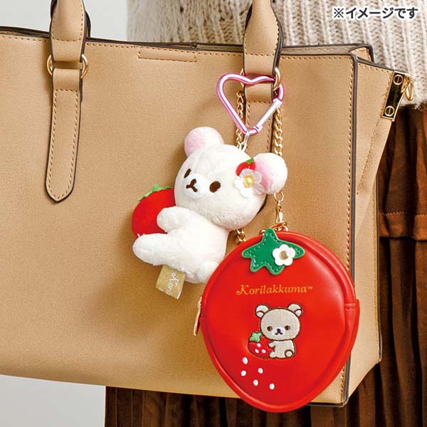 San-X | Rilakkuma Tochigi's Strawberry Ambassador Hanging Plush Toy - Korilakkuma A