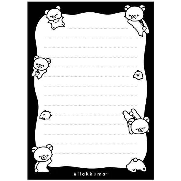 San-X | Rilakkuma BASIC RILAKKUMA MONOCHROME Memo Pad B