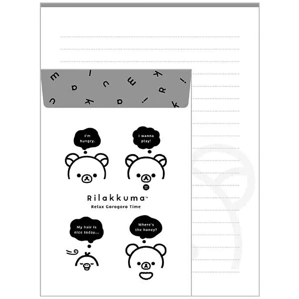 San-X | Rilakkuma BASIC RILAKKUMA MONOCHROME Letter Set