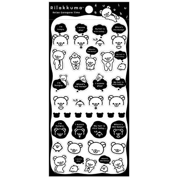 San-X | Rilakkuma BASIC RILAKKUMA MONOCHROME Sticker A