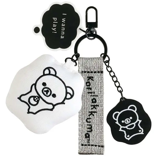 San-X | Rilakkuma BASIC RILAKKUMA MONOCHROME Embroidered Keychain B