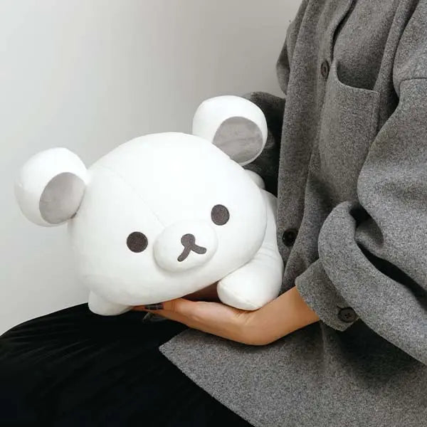 San-X | Rilakkuma BASIC RILAKKUMA MONOCHROME Soft and Squishy Plush Toy Lying Face Down