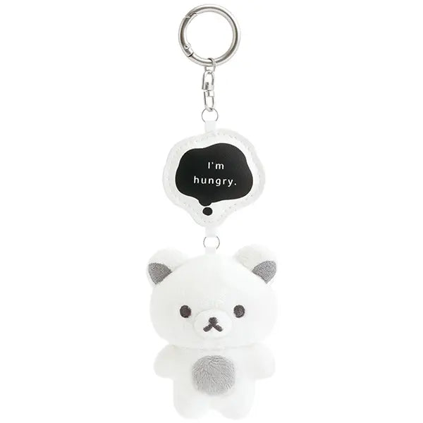 San-X | Rilakkuma BASIC RILAKKUMA MONOCHROME Hanging Plush Toy - Rilakkuma 'I'm hungry')