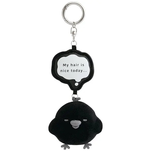 San-X | Rilakkuma BASIC RILAKKUMA MONOCHROME Hanging Plush Toy - Kiiroitori 'My hair is nice today…'