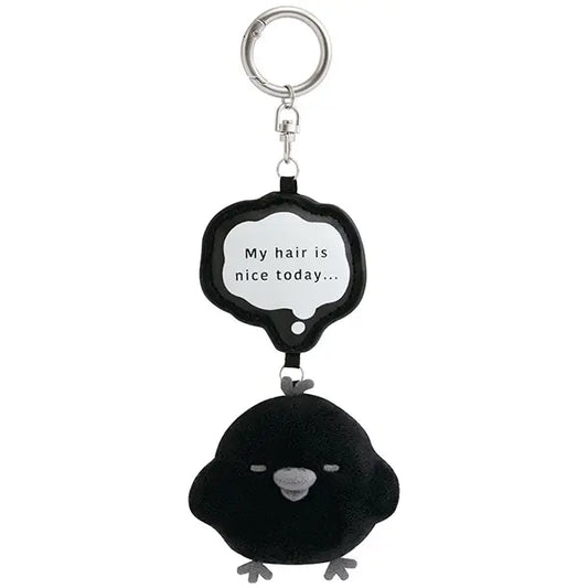San-X | Rilakkuma BASIC RILAKKUMA MONOCHROME Hanging Plush Toy - Kiiroitori 'My hair is nice today…'