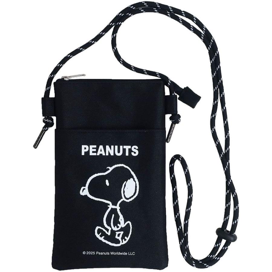 PEANUTS | Snoopy Zipper Sacoche Sitting Smartphone Pouch - Black