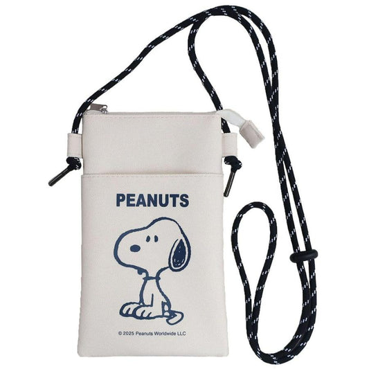 PEANUTS | Snoopy Zipper Sacoche Sitting Smartphone Pouch - White