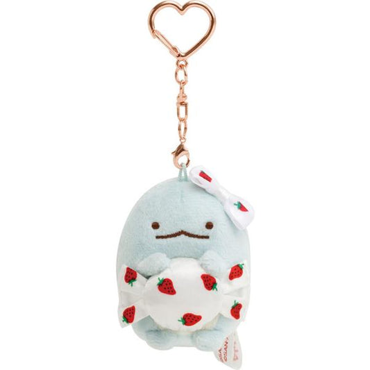 San-X | Sumikko Gurashi x Sakuma Strawberry Candy Hanging Plush Toy - Tokage