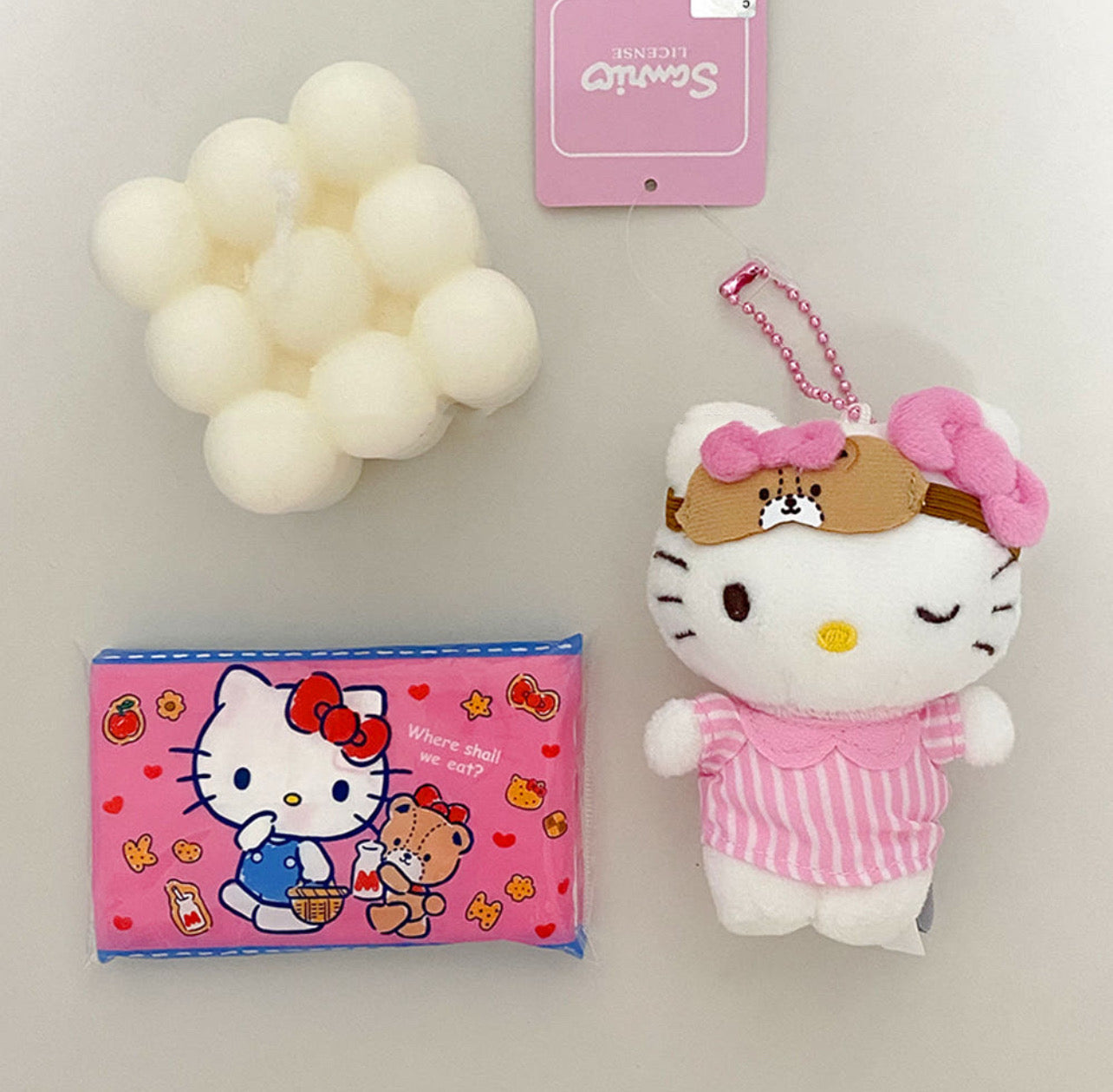 Sanrio Korea | Sanrio Sleeping Eye Mask Plush Keychain
