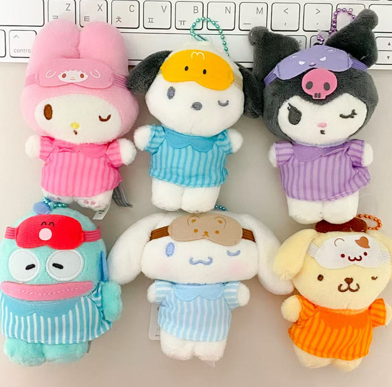 Sanrio Korea | Sanrio Sleeping Eye Mask Plush Keychain