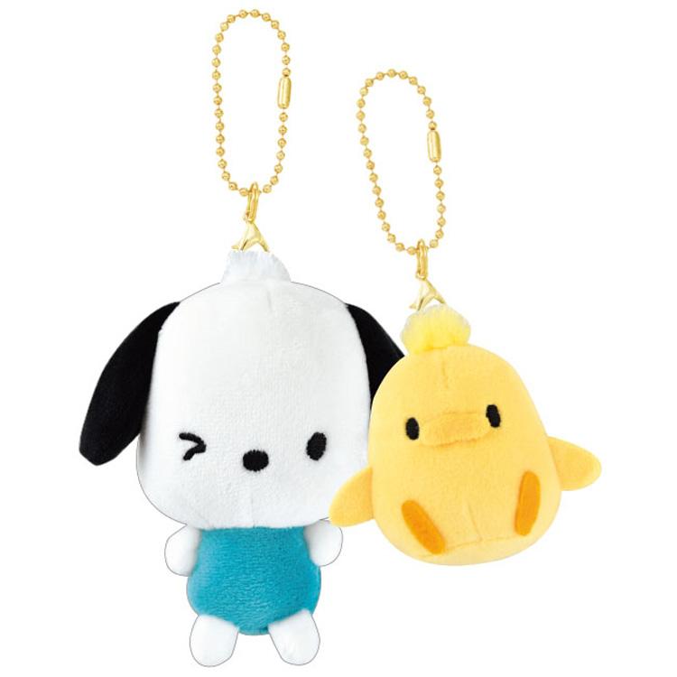 Sanrio | Niko Nui Magnet Mascot Keychain - 25 New Version Pochacco & Piyo (Set of 2)
