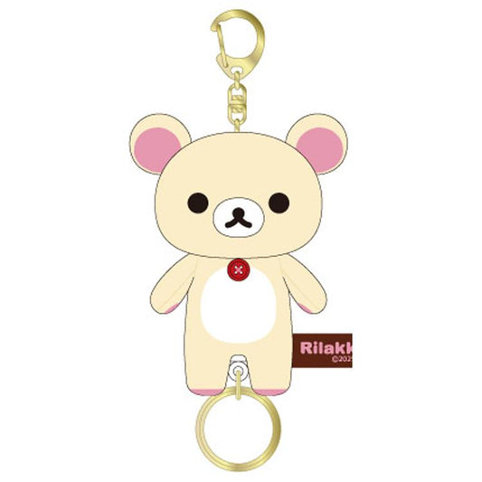 San-X | Rilakkuma Mofumofu Mascot Keychain With Reel - Korilakkuma