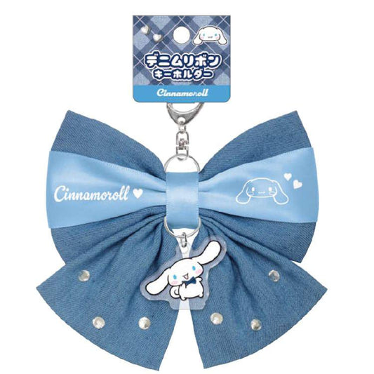 Sanrio | Sanrio Characters Denim Series Ribbon Keychain - Cinnamoroll