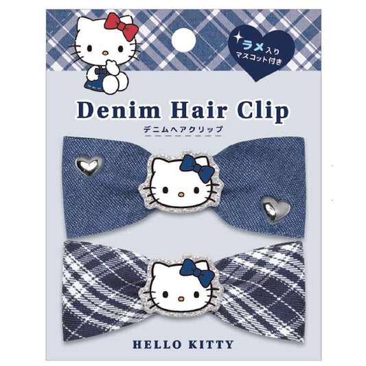 Sanrio | Sanrio Characters Denim Series Hair Clip - Hello Kitty Blue