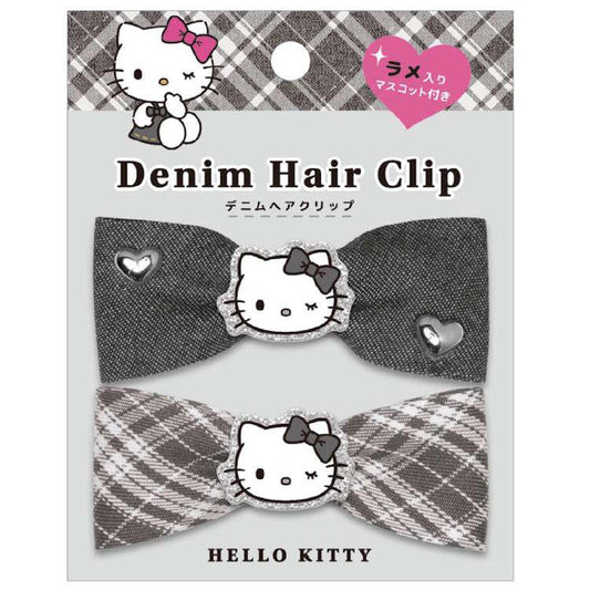 Sanrio | Sanrio Characters Denim Series Hair Clip - Hello Kitty Black