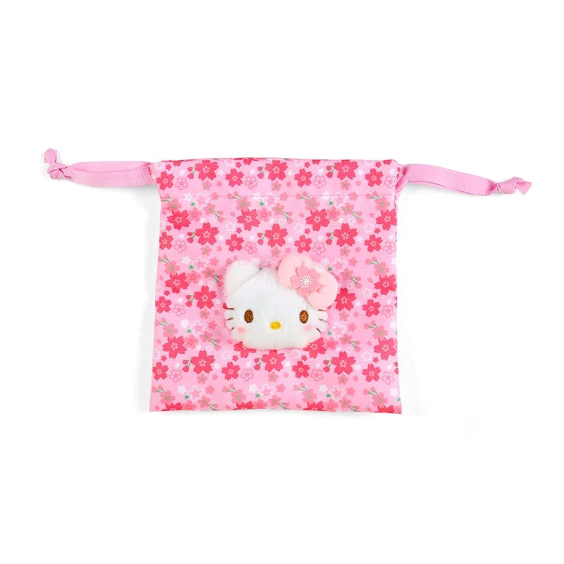 Sanrio | Sakura Kimono Design Drawstring Bag - Hello Kitty Face