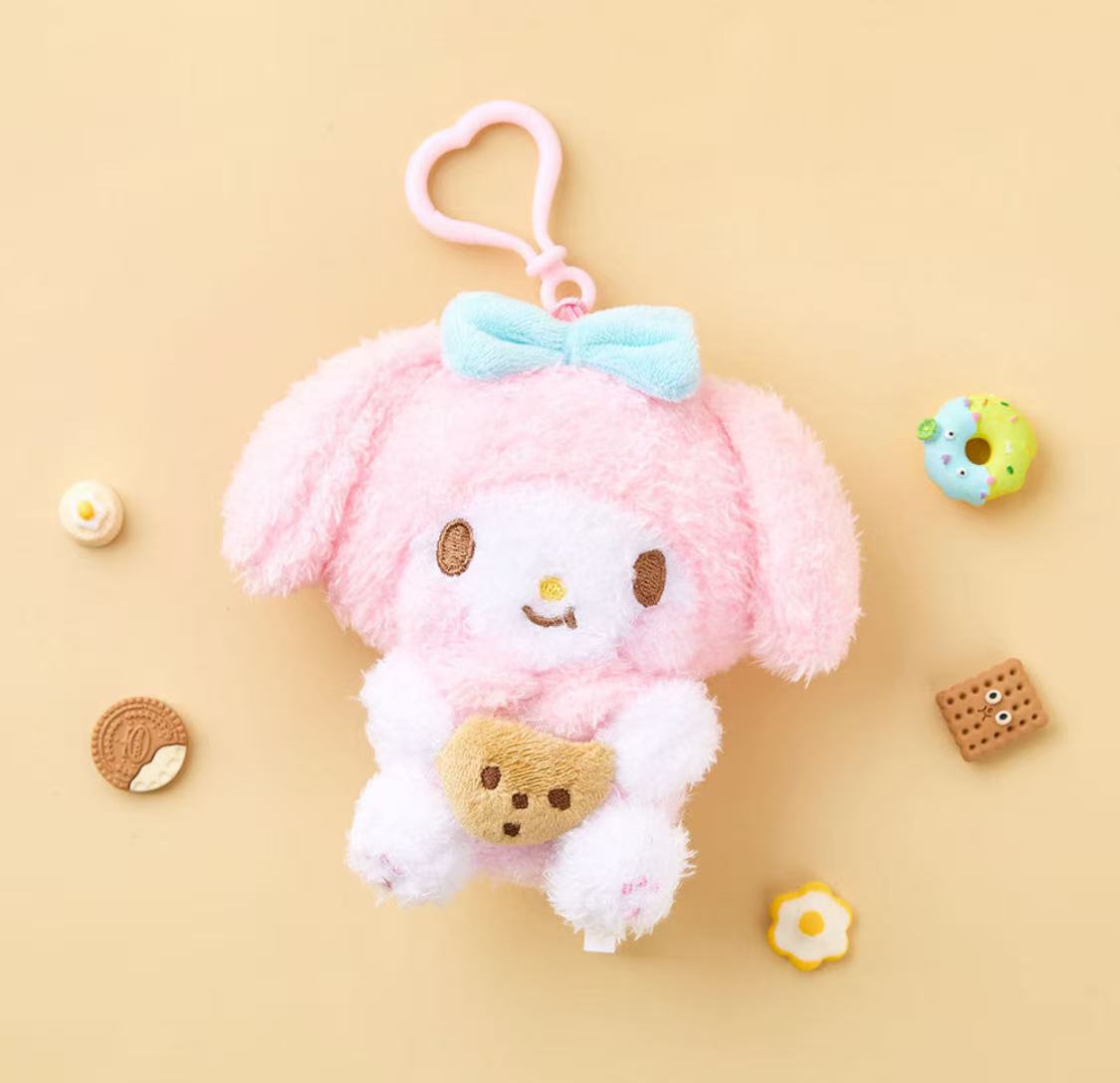 Sanrio Korea | Sanrio Fluffy Curly Hair Biscuit Plush Keychain