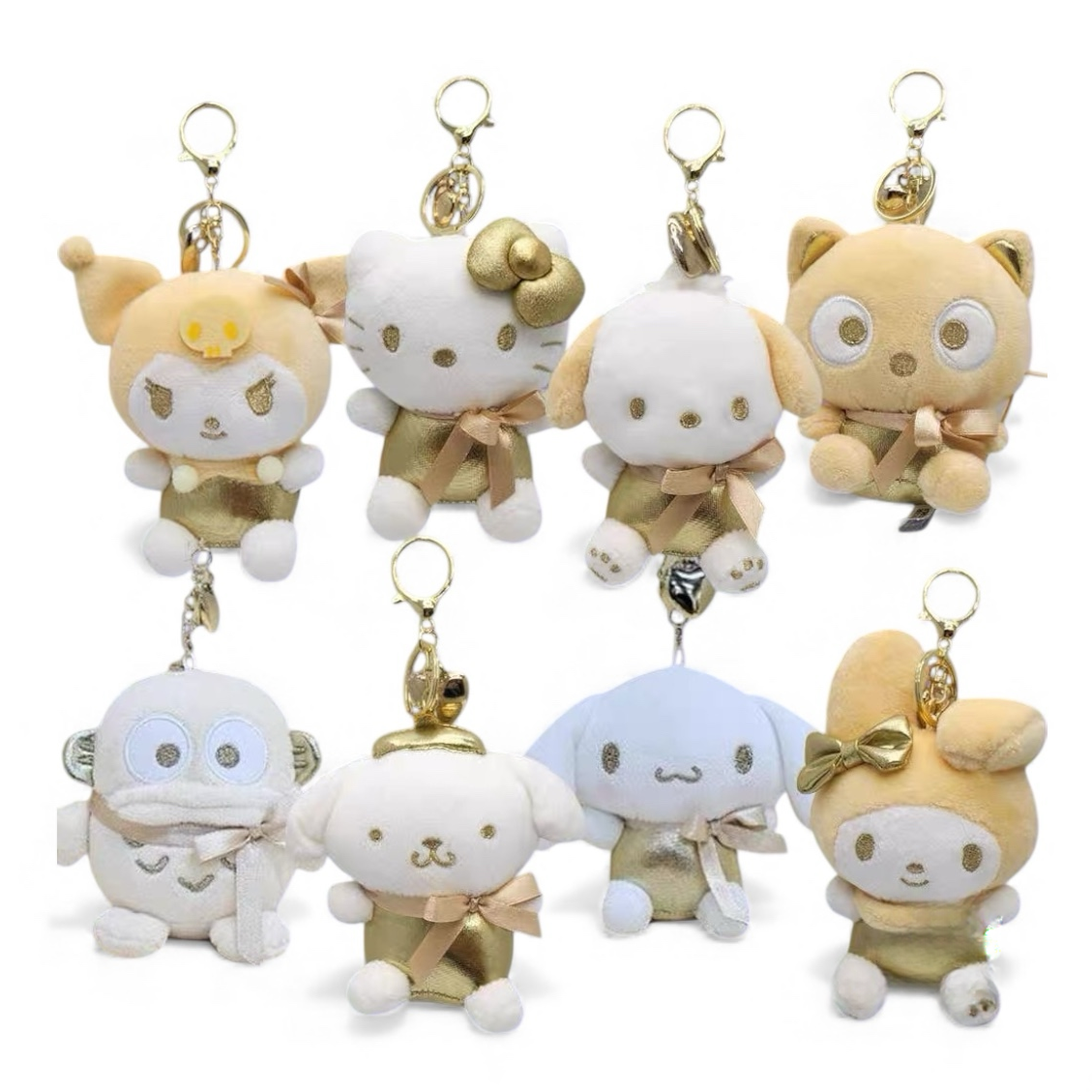 Sanrio Korea | Sanrio Gold Heart Backpack Keychain - 13cm