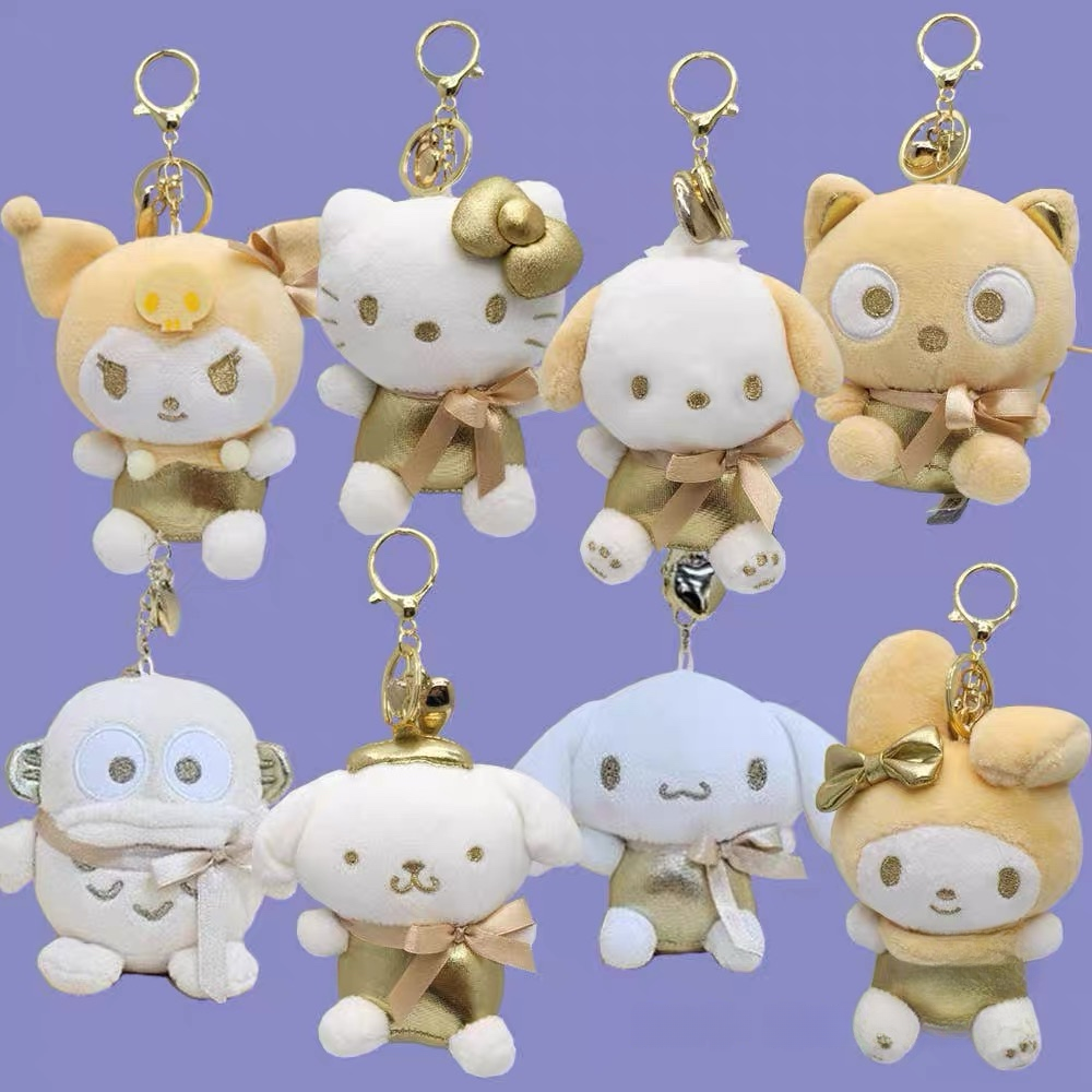 Sanrio Korea | Sanrio Gold Heart Backpack Keychain - 13cm