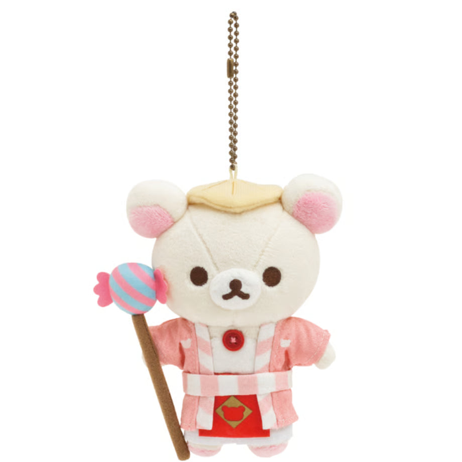 San-X | 'Rilakkuma Bath Limited | Kurokawa Yuburasage Hanging Plush Toy - Korilakkuma