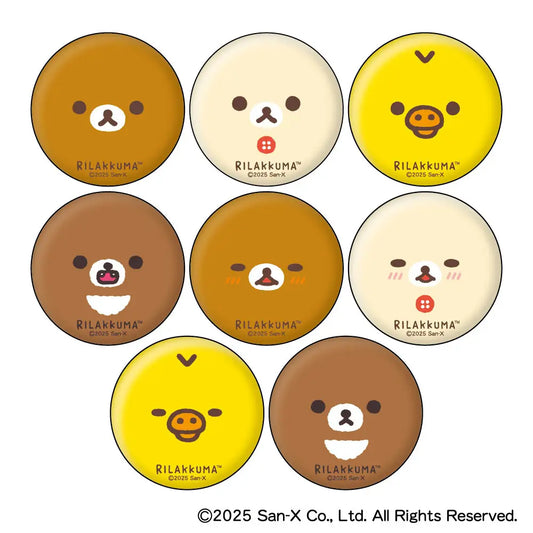 San-X | Rilakkuma Face Muni Can Badge Blind Box [1Box 8Pcs]