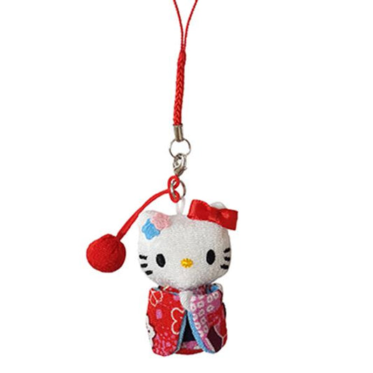 Sanrio | Japanese Doll Chiriman Netsuke - Hello Kitty Kimono Ball Pink