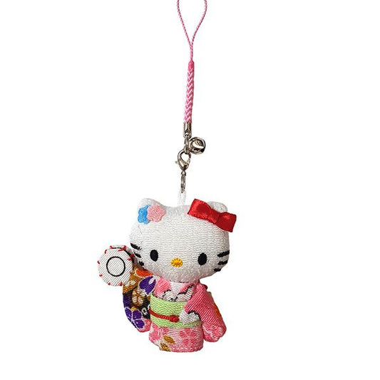 Sanrio | Japanese Doll Chiriman Netsuke - Hello Kitty Kimono Drum Pink