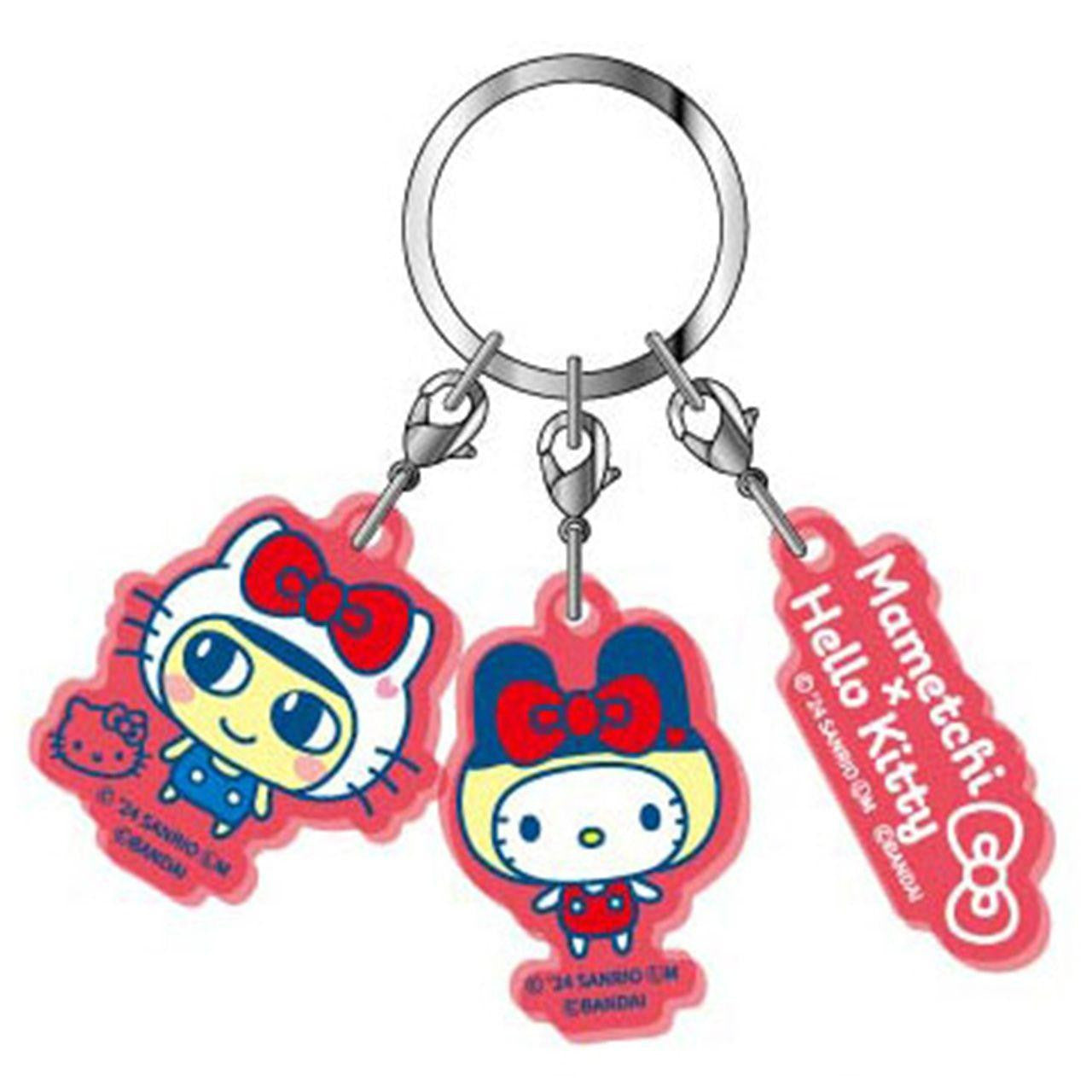 Tamagotchi x Sanrio C | Triple Acrylic Keychain Mametchi × Hello Kitty