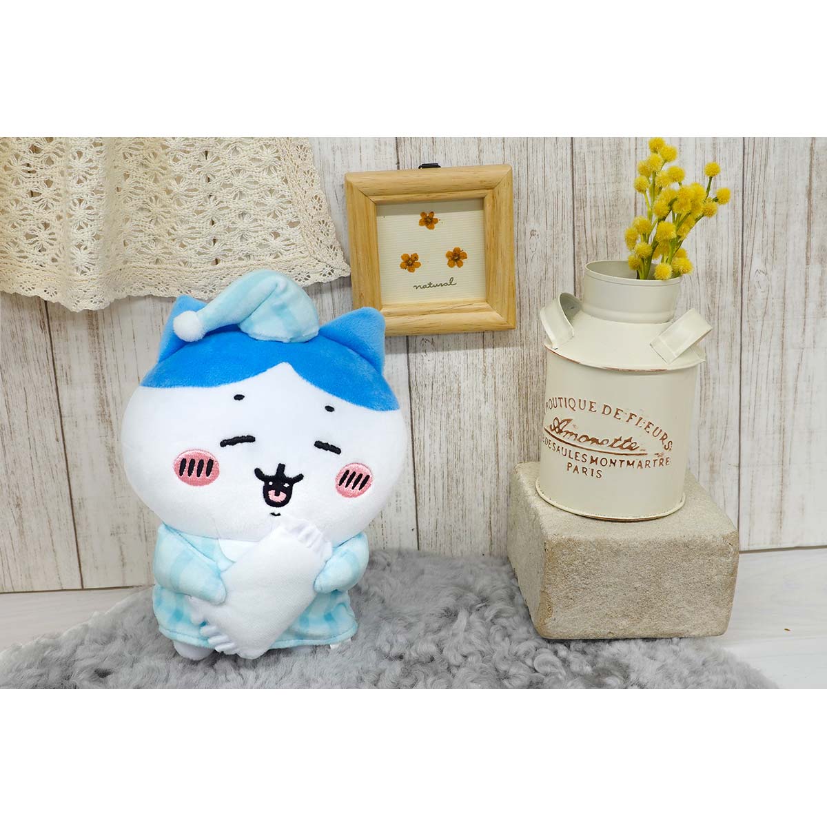 Nagano x Chiikawa | Chiikawa 'Potetama Series' Stuffed Toy - PAJAMAS Hachiware