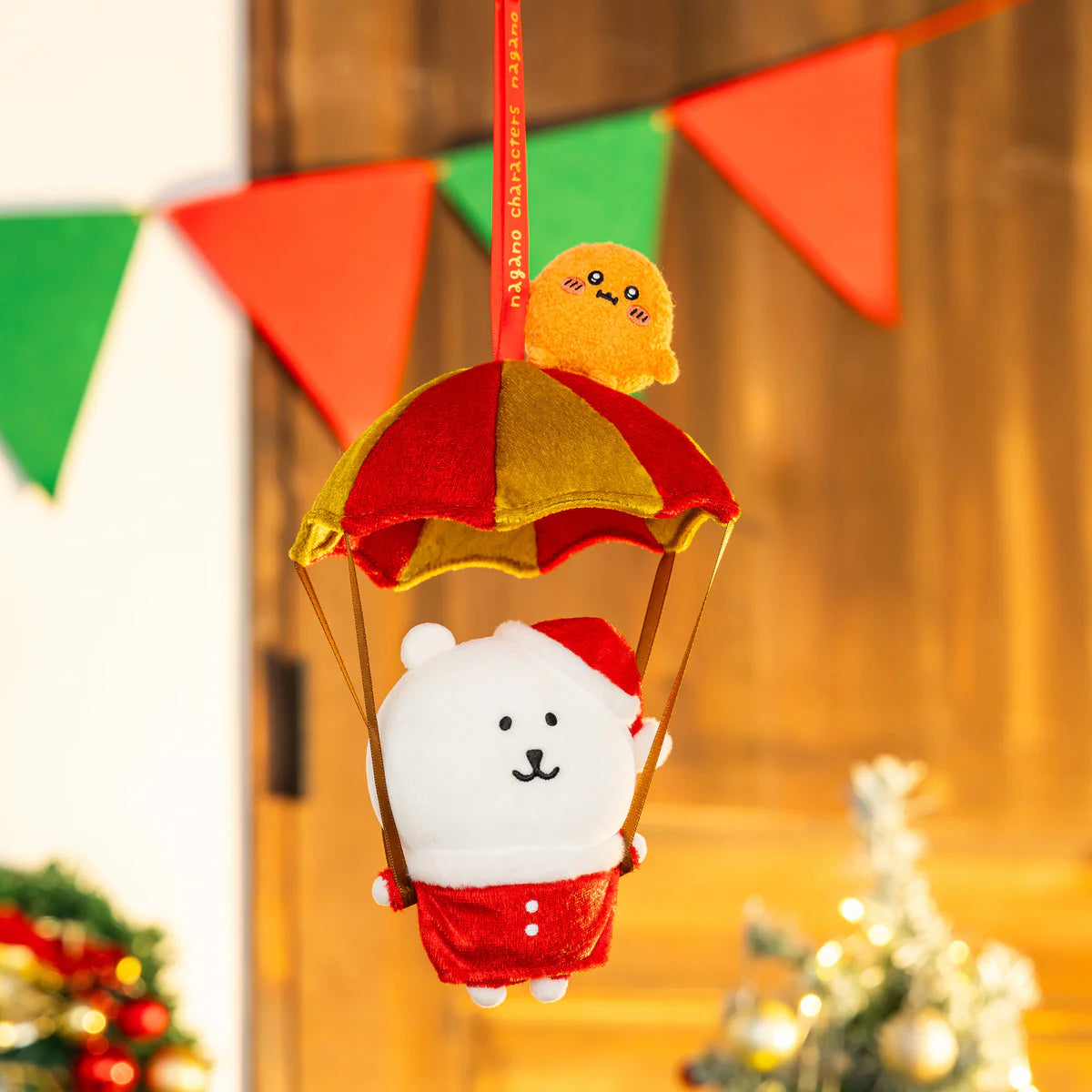 Nagano | Nagano Characters Hanging Parachute Santa Bear Plush Toy