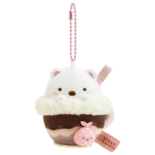 San-X | Sumikko Gurashi Café Sumikko De Chocolate Fair Hanging Stuffed Toy - White Bear Chocolate Drink