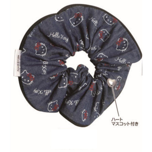 Sanrio | Sanrio Characters Denim Series Elastic Scrunchie - Hello Kitty Navy Blue