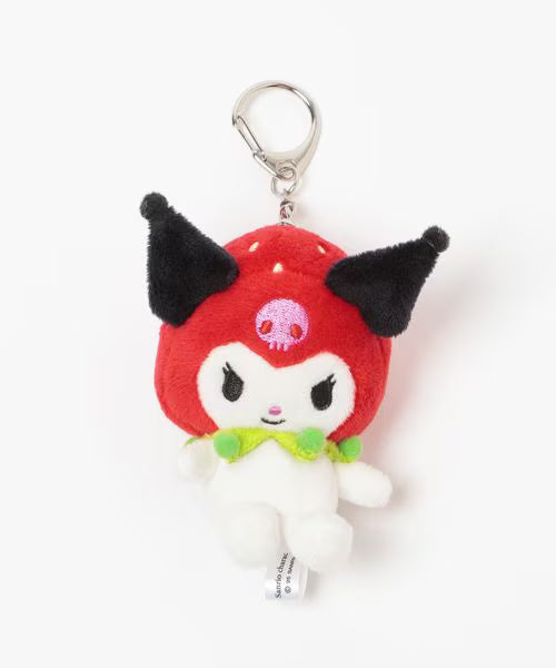 Sanrio | LOWRYS FARM me% x Sanrio Characters Strawberry Newspaper Plush Keychain - Kuromi 04