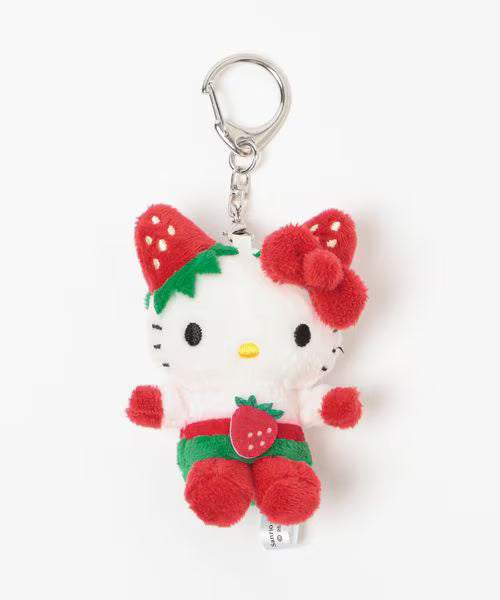 Sanrio | LOWRYS FARM me% x Sanrio Characters Strawberry Newspaper Plush Keychain - Hello Kitty 17
