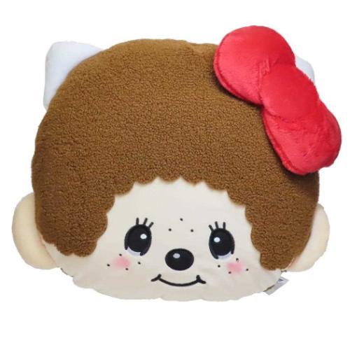 Sanrio K Company | Monchichi x Hello Kitty Collaboration Face Cushion Stuffed Toy