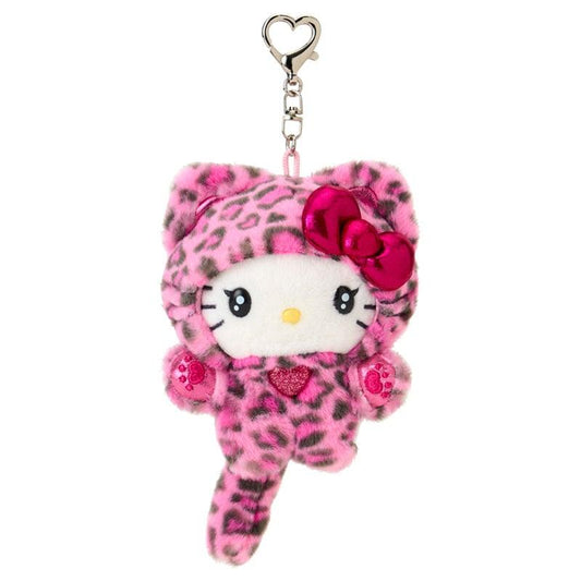 Sanrio | Sanrio Leopard Gal Cat Design Series Mascot Plush Keychain - Hello Kitty Pink