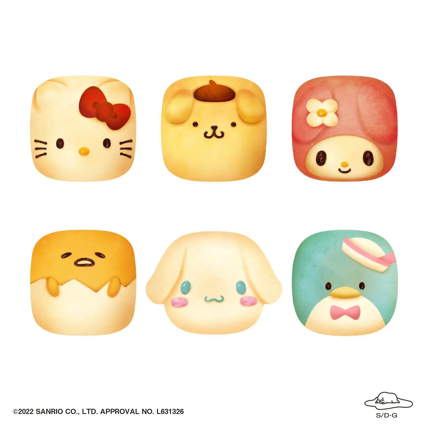 Sanrio | Chigiri Pan Squishy Mascot Blind Box [1Box 6Pcs]