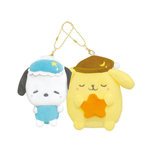 Sanrio | Sanrio Characters Munyatto Niko Nui Magnet Mascot Keychain - Pochacco & Pompompurin