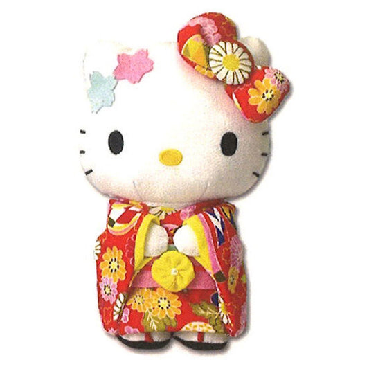 Sanrio | Japanese Kimono Chirimen Big Ribbon Hello Kitty Plush Toy (M) Pink