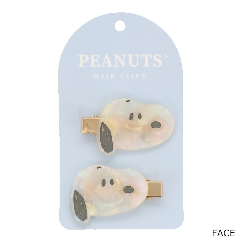 PEANUTS | Snoopy Face-shaped Hair Clip Set (2 Pieces)