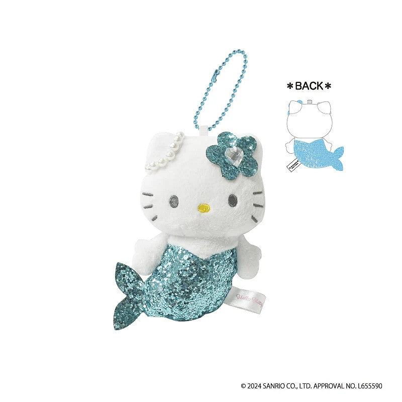 Sanrio | Sanrio Fantasy Series | Hello Kitty Mermaid Mascot Keychain - Glitter Blue
