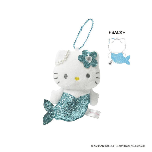 Sanrio | Sanrio Fantasy Series | Hello Kitty Mermaid Mascot Keychain - Glitter Blue